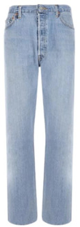 Hoge Taille Cropped Jeans in Blauw Denim Re/Done , Blue , Dames - W28