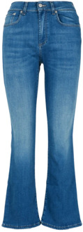 Hoge Taille Flared Jeans Roy Roger's , Blue , Dames - W25,W27