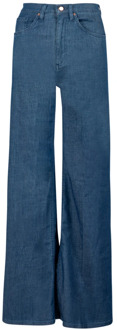 Hoge Taille Palazzo Jeans Donkerblauw Don The Fuller , Blue , Dames - W27,W28,W30,W29,W26