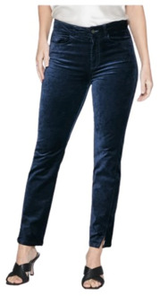 Hoge taille rechte pasvorm fluwelen jeans Paige , Blue , Dames - W27,W31,W29,W25