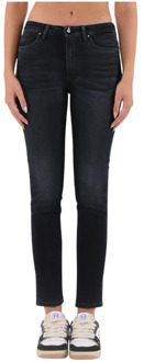 Hoge taille skinny jeans met juweel details Dondup , Black , Dames - W26