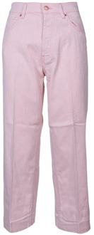 Hoge taille wijde jeans, Made in Italy Don The Fuller , Pink , Dames - W26,W27,W28,W29