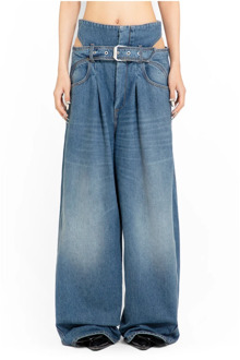 Hoge taille wijde pijp cut-out jeans Ssheena , Blue , Dames - W29,W26,W25,W28
