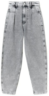 Hoge Taille Wortel Fit Denim Jeans Twinset , Gray , Dames - W30,W28