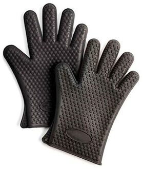 Hoge Temperatuur Handschoenen Magnetron Silicon Handschoenen Keuken Bakken Isolatie Handschoenen Magnetron Hittebestendige Handschoenen Qm 1 zwart