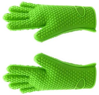 Hoge Temperatuur Handschoenen Magnetron Silicon Handschoenen Keuken Bakken Isolatie Handschoenen Magnetron Hittebestendige Handschoenen Qm 4 groen