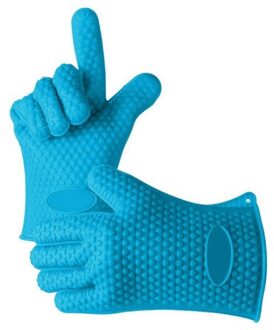 Hoge Temperatuur Handschoenen Magnetron Silicon Handschoenen Keuken Bakken Isolatie Handschoenen Magnetron Hittebestendige Handschoenen Qm 5 blauw