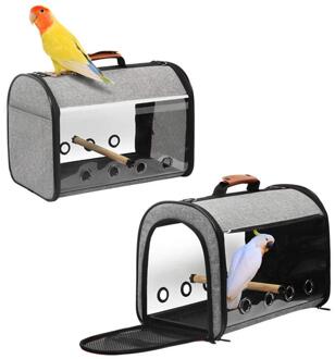 Hoge Vogel Reizen Carrier Transparant Draagbare Papegaai Tote Rugzak Met Dubbele Rits Vogel Huis Hond Bed Mat