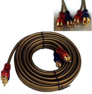 Hoge Zuiverheid Zuurstofvrij Koper Hoge Dichtheid Hoge-Fidelity Subwoofer Versterker Signaal Kabel Dubbel Afgeschermde Audio kabel Bruin 5 M