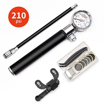 Hogedruk Fietspomp Met Horloge Draagbare Mini Hand Fiets Pomp Eenvoudig Mountainbike Band Pomp Met Lijmloze Band Reparatie doos Pump Tire repair doos