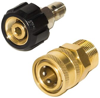 Hogedrukreiniger Adapter Set, Snelkoppeling Wasmachine Wand, M22 14Mm Tot 1/4 Inch