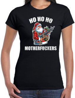 Hohoho motherfuckers fout Kerst t-shirt zwart voor dames M