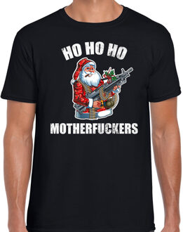 Hohoho motherfuckers fout Kerst t-shirt zwart voor heren S