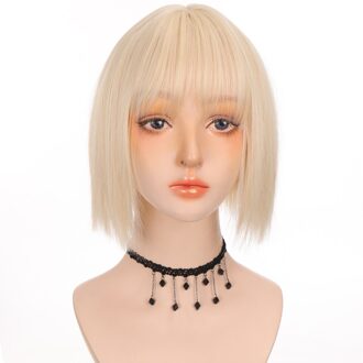 Hoiuyan Kort Haar Bob Synthetische Pruik Meisje Pony Korte Rechte Bob Pruik Hoge Temperatuur Fiber Cosplay Lolita T4/27/30