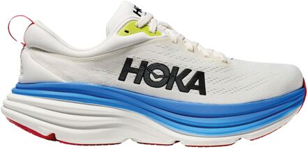HOKA Bondi 8 Hardloopschoenen Heren wit - blauw - rood - 42