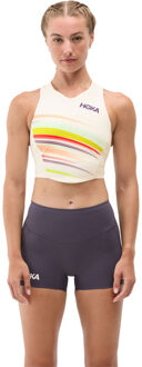 HOKA Race Day Crop BH wit - L