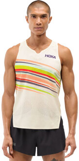 HOKA Race Day Singlet Heren wit - L