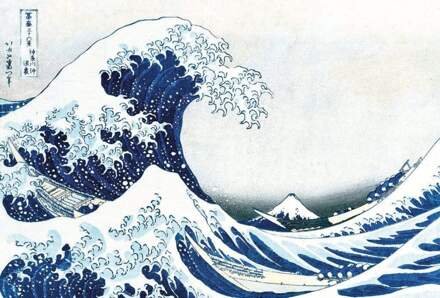 Hokusai The Great Wave Vlies Fotobehang 384x260cm 8-banen