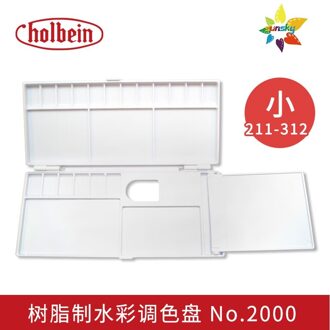 Holbein Hars Drie Side 18/24 Grid, Professionele Aquarel Palet, Te Reinigen, Pp Hars Palet, licht En Handig 18 rooster nee.2000