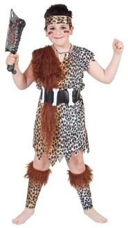 Holbewoner pre-history thema kostuum - voor kinderen - verkleedkleding carnaval Bruin