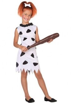 Holbewoonster Wilma - Verkleed Kostuum Meisjes - Carnavalskleding - Voordelig Geprijsd 128 (7-9 Jaar)