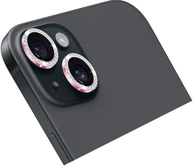 Holdit Camera Lens Protector Glitter voor de Apple iPhone 14 / 14 Plus - Pink Roze