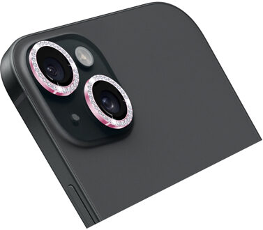 Holdit Camera Lens Protector Glitter voor de Apple iPhone 15 / 15 Plus - Pink Roze