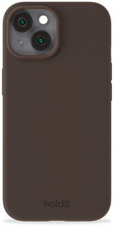 Holdit Silicone Case voor de Apple iPhone 15 - Chocolate Bruin