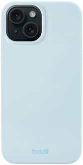Holdit Silicone Case voor de Apple iPhone 15 - Mineral Blue Lichtblauw