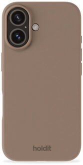 Holdit Silicone Case voor de Apple iPhone 16 - Mocha Brown Bruin