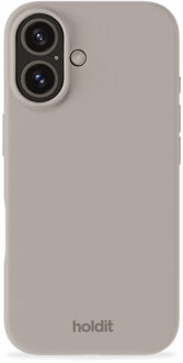 Holdit Silicone Case voor de Apple iPhone 16 - Taupe Bruin