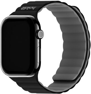 Holdit Siliconen bandje magneet voor de Apple Watch | 44/45/46/49 mm - Black / Grey Zwart - 49 mm