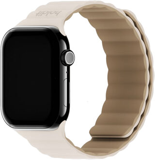 Holdit Siliconen bandje magneet voor de Apple Watch Series 1 - 11 / SE / Ultra (44/45/46/49 mm) - Light Beige / Beige - 49 mm