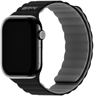 Holdit Siliconen bandje magneet voor de Apple Watch Series 1 - 9 / SE (38/40/41 mm) | Series 10 / 11 (42 mm) - Black / Grey Zwart - 41 mm
