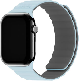 Holdit Siliconen bandje magneet voor de Apple Watch Series 1 - 9 / SE (38/40/41 mm) | Series 10 / 11 (42 mm) - Mineral Blue / Grey Blauw - 41 mm