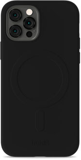Holdit Soft MagSafe Case voor de Apple iPhone 12 (Pro) - Black Zwart