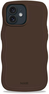 Holdit Wavy Case voor de Apple iPhone 12 (Pro) - Chocolate Bruin