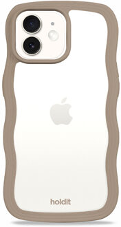 Holdit Wavy Case voor de Apple iPhone 12 (Pro) - Mocha Brown / Transparent Bruin