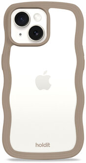 Holdit Wavy Case voor de Apple iPhone 13/14/15/16e - Mocha Brown / Transparent Bruin