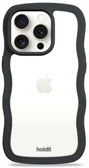 Holdit Wavy Case voor de Apple iPhone 14 Pro Max - Black / Transparent Zwart