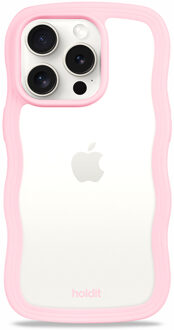 Holdit Wavy Case voor de Apple iPhone 14 Pro Max - Transparent / Pink Roze