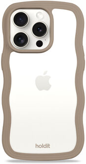 Holdit Wavy Case voor de Apple iPhone 14 Pro - Mocha Brown / Transparent Bruin