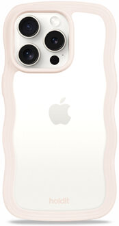 Holdit Wavy Case voor de Apple iPhone 14 Pro - Transparent / Light Beige