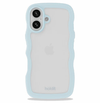 Holdit Wavy Case voor de Apple iPhone 16 - Mineral Blue Lichtblauw