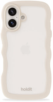 Holdit Wavy Case voor de Apple iPhone 16 Plus - Transparent / Light Beige
