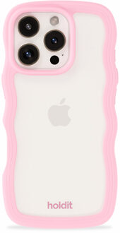 Holdit Wavy Case voor de Apple iPhone 16 Pro Max - Transparent / Pink Roze