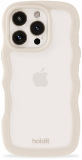 Holdit Wavy Case voor de Apple iPhone 16 Pro - Transparent / Light Beige