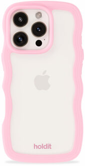Holdit Wavy Case voor de Apple iPhone 16 Pro - Transparent / Pink Roze