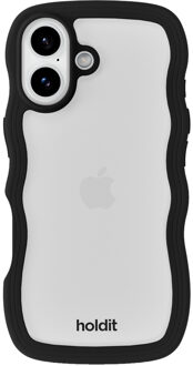 Holdit Wavy Case voor de Apple iPhone 17 - Black / Transparent Zwart