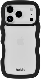 Holdit Wavy Case voor de Apple iPhone 17 Pro - Black / Transparent Zwart